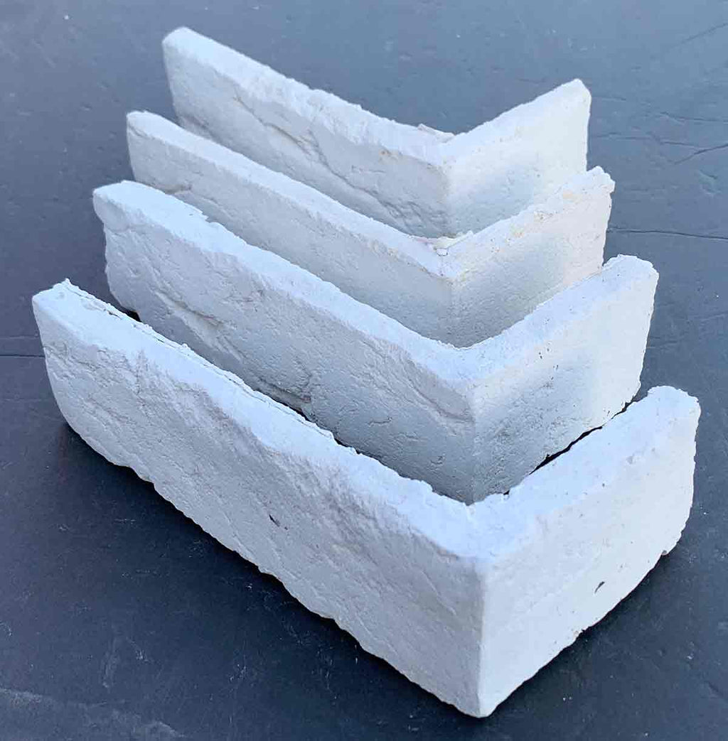 Renewed Antique Brick 2901. Warm White Brick Veneer. 1/2″ Thickness. Aged Texture with Tumbled Edges.