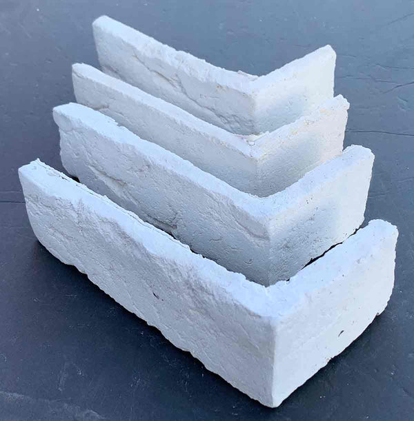 Renewed Antique Brick 2901. Warm White Brick Veneer. 1/2″ Thickness. Aged Texture with Tumbled Edges.