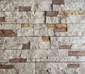 Modulado Fino 5617. Stacked Stone in Modular Panels. Warm Cream/Yellow Shades. Groutless Application.