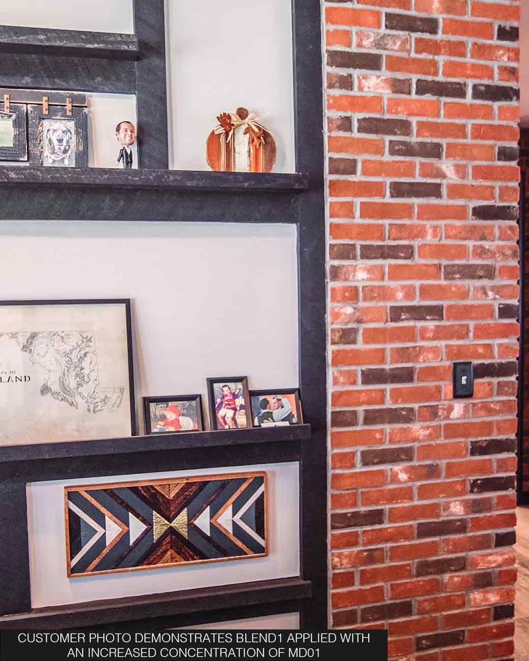Blend 1 (Modular Thin Brick Veneer). Unique Blend of Four Distinct Textures and Colors for a Rich, Layered Finish.