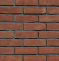 Modular Plain Thin Brick. Earthy Red Brick Veneer at 1/2" Thickness. Handcrafted Rustic Texture with Aged Edges.