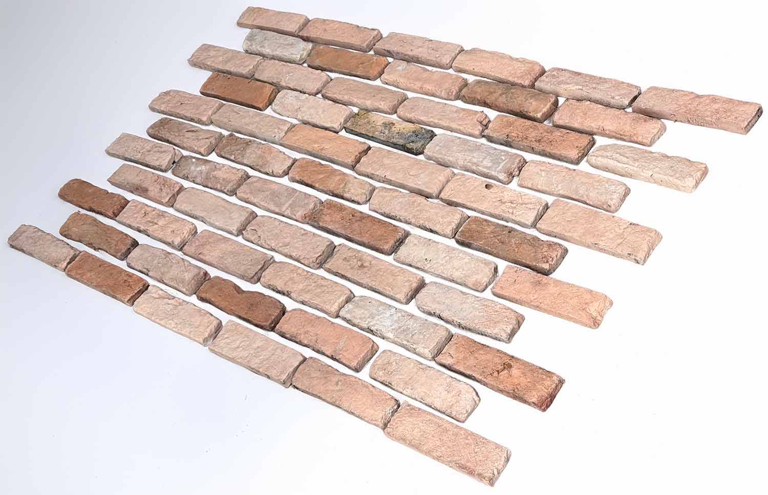 Real Reclaimed Thin Brick Veneer - RCK02. Genuine Brick Slices from Historic Buildings. Warm Tan & Orange Blend With Random Tones.